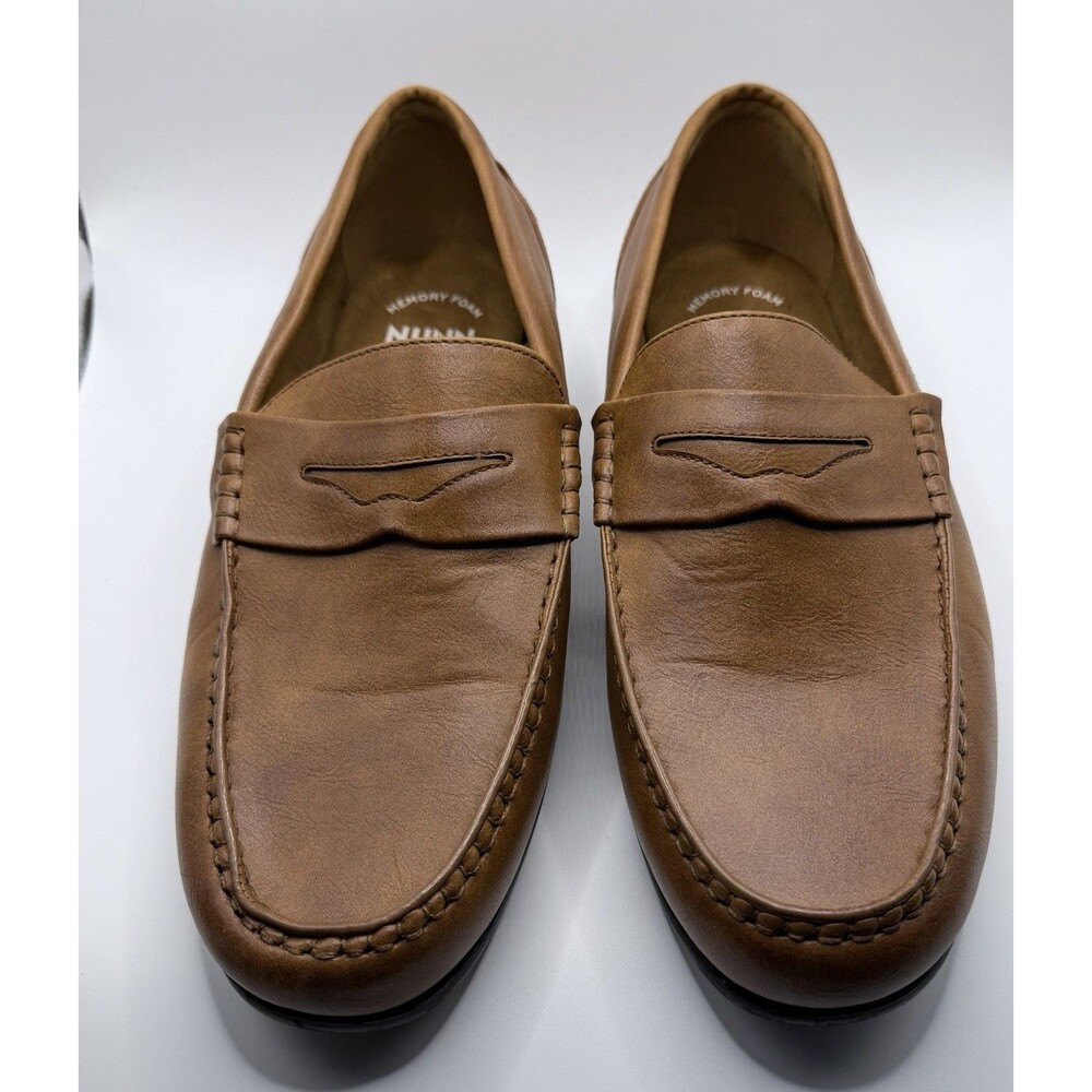Nunn Bush Caffray Moc Toe Penny Loafer Mens 11XW Cognac Memory Foam Slip On